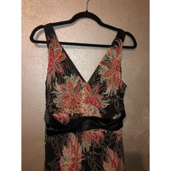 Evan Picone Boho Cottagecore Faux Wrap Empire Waist Surplice Cocktail Dress - Picture 2 of 10